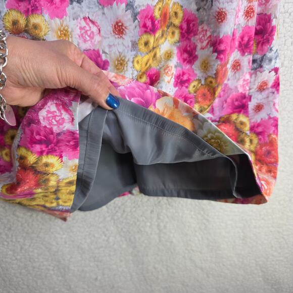 Talbots 6P Floral Cotton Square neckline Classy Dopamine happy dress Bodycon Zip - Picture 10 of 15